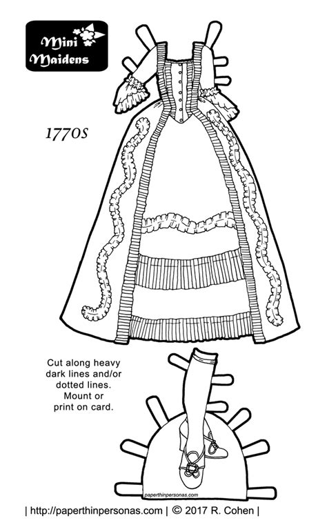 Get free printable coloring pages for kids. Mini-Maidens Visit the 1770s • Paper Thin Personas