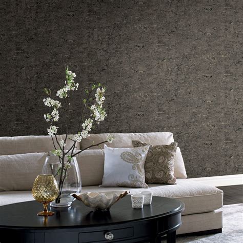 Faux Cork Peel And Stick Wallpaper Charcoal Gray Us Wall Decor
