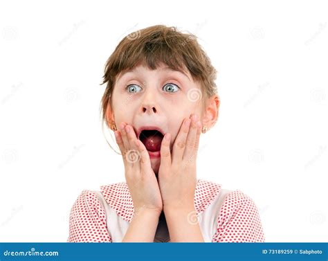 Surprised Little Girl Stock Image Image Of Playful Face 73189259