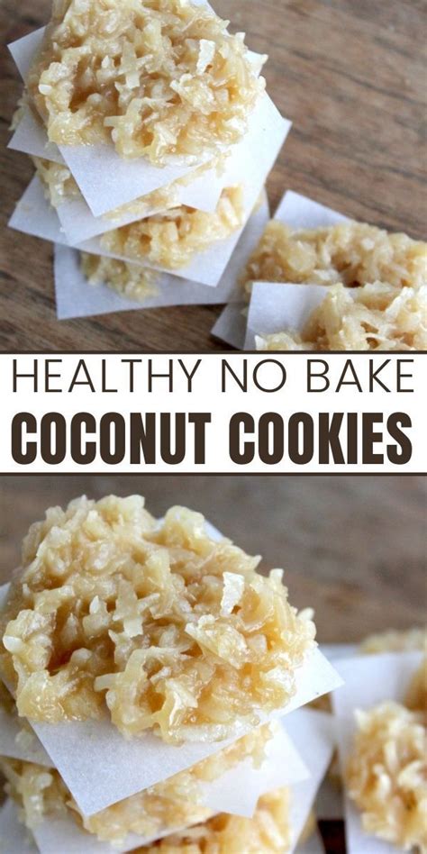 Healthy No Bake Coconut Cookies Love It Its So Simple Just Two