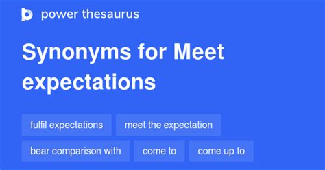 Meet Expectations Synonyms 494 Words And Phrases For Meet Expectations