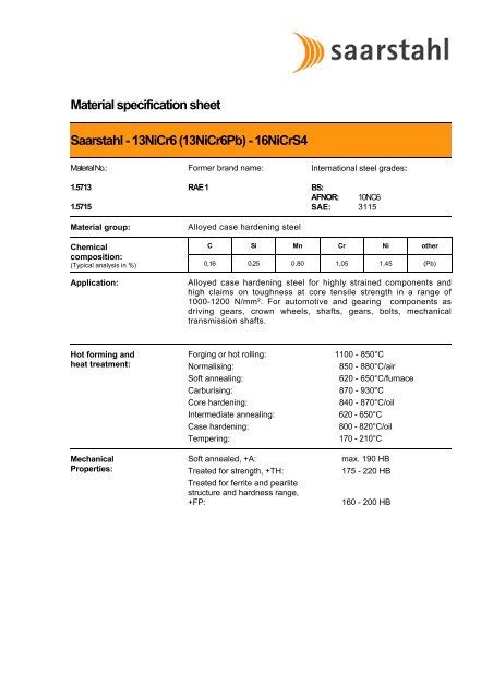 Raw Material Specification Sheet Template