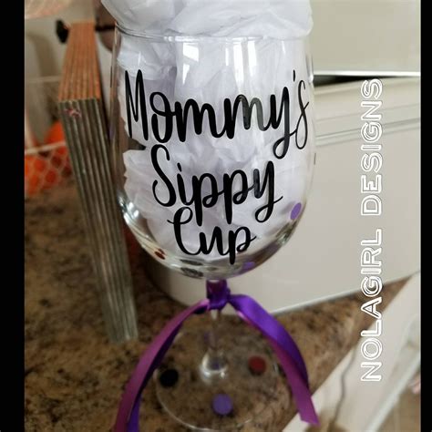 Mommy S Sippy Cup Wine Glass Personalized Glass Ladies Ts Mothers Day Mommy S Time Out