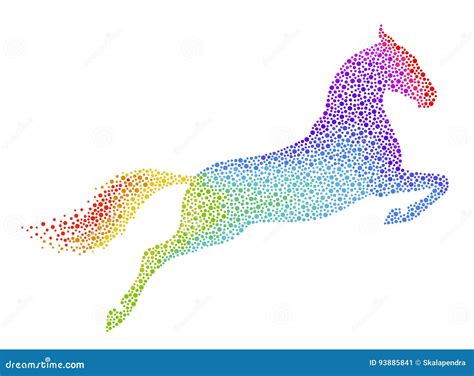 Rainbow Horse Cartoon Vector 9051763