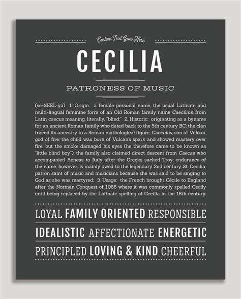 Cecilia Classic Name Print Personalized Art Print Personalized Ts