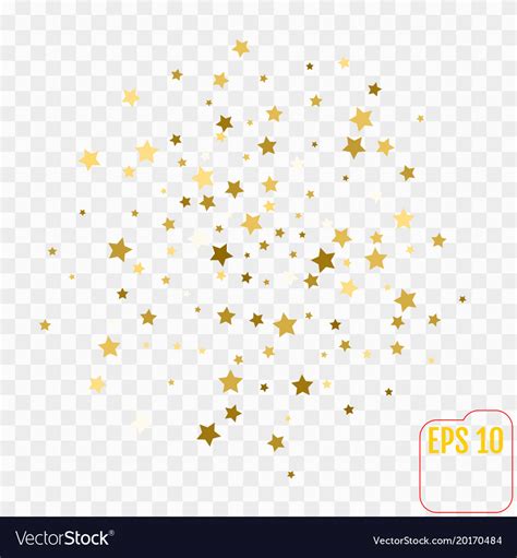 Frame Of Gold Confetti Gold Stars On Transparent Vector Image