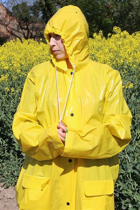 Vinyl Rain Rainwear Fashion Rain Wear Yellow Raincoat