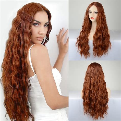Sadie Sink Wig Auburn Wig For Women Long Wavy Copper Red Wig Curly