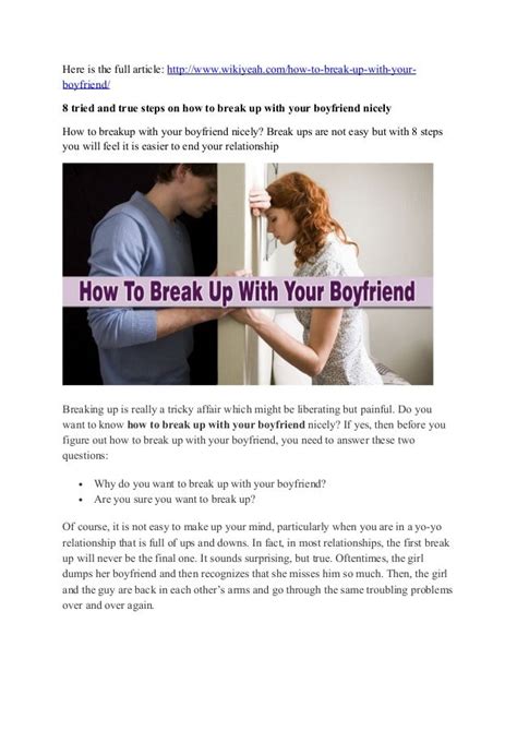 How To Break Up With Your Boyfriend Nicely