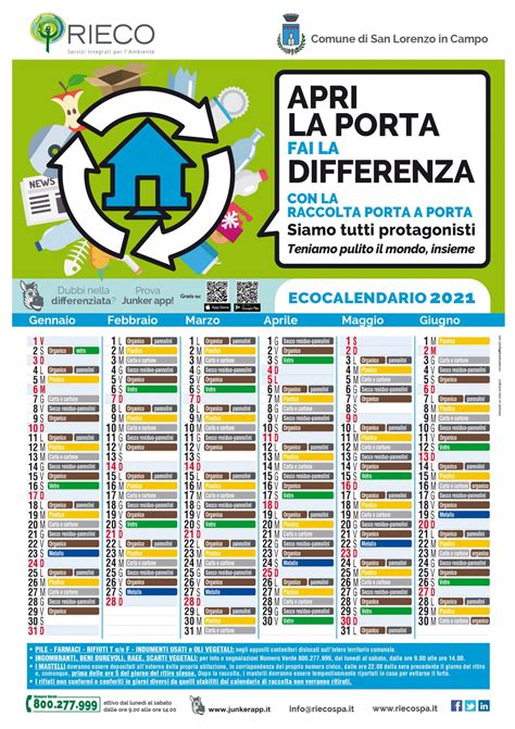 Eco Calendario 2021 Raccolta Differenziata Dei Rifiuti Comune Di San