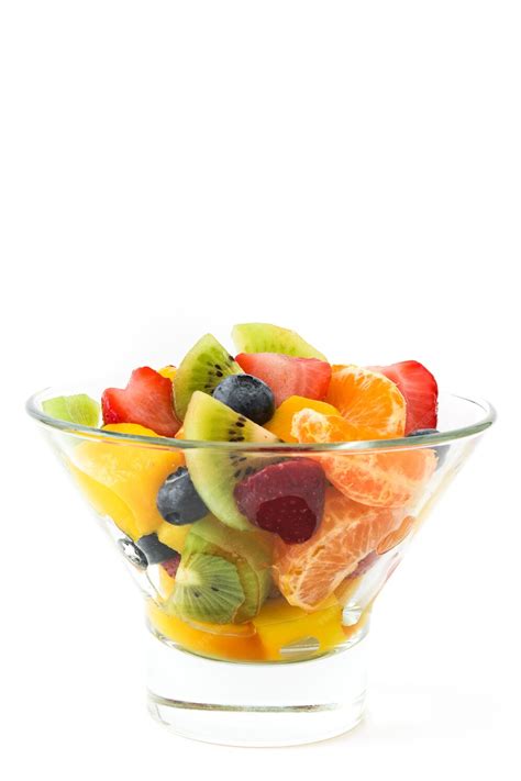 Premium Photo Fruit Salad In Crystal Bowl Isolated On White