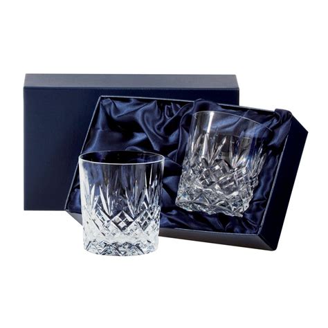 Buy And Send Royal Scot Crystal Edinburgh 2 Crystal Whisky Tumblers Presentation Boxed