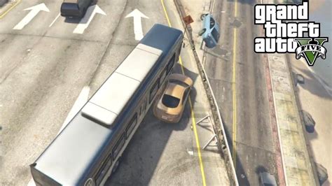 Grand Theft Auto Npcs Drive Off Overpass And Cause Cars Chain Reaction