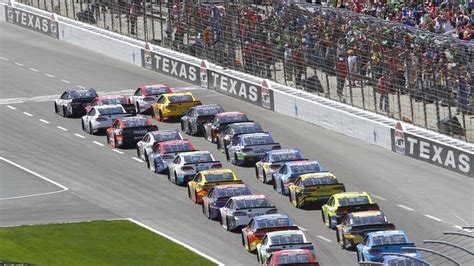 The track measures 1.5 miles (2.4 km) around and is banked 24 degrees in the turns, and is of the oval design. NASCAR schedule at Texas Motor Speedway, Nov. 5, 2017 ...
