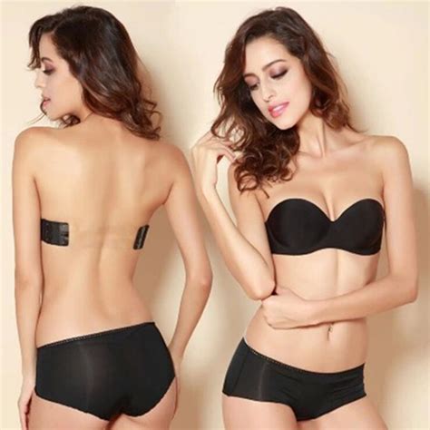 B Cup Women Bra Nude Black Invisible Blade Strapless Tape Bras Sexy