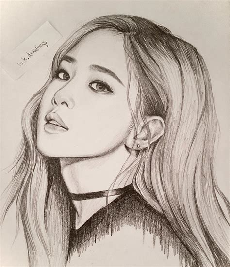 Rose Blackpink Drawing Picture Drawing Skill