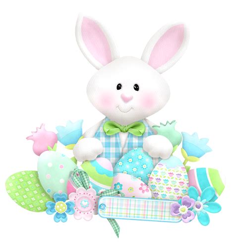 Easter Cute Bunny With Eggs Png Clipart Clipart Pinterest Easter