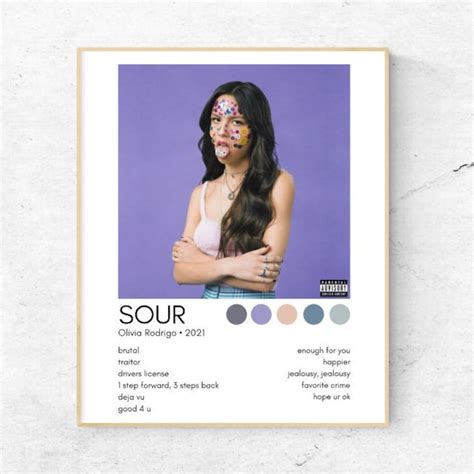 Olivia Rodrigo Sour Tracklist Poster Album Art Digital Etsy India