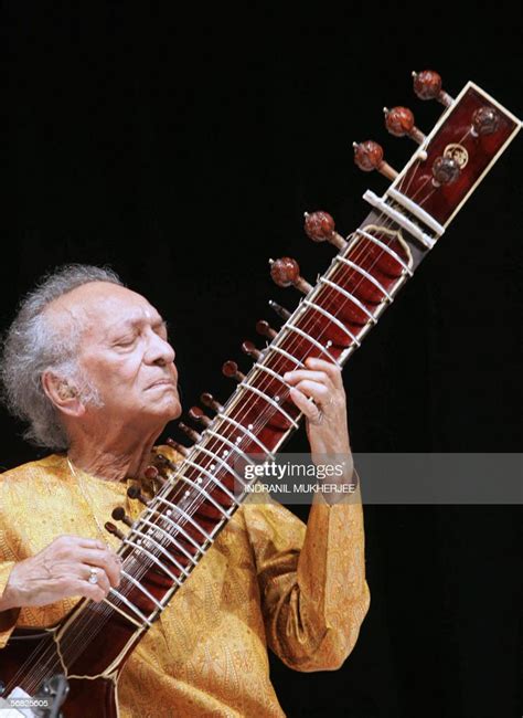 Indian Sitar Maestro Pandit Ravi Shankar At A Live Performance In