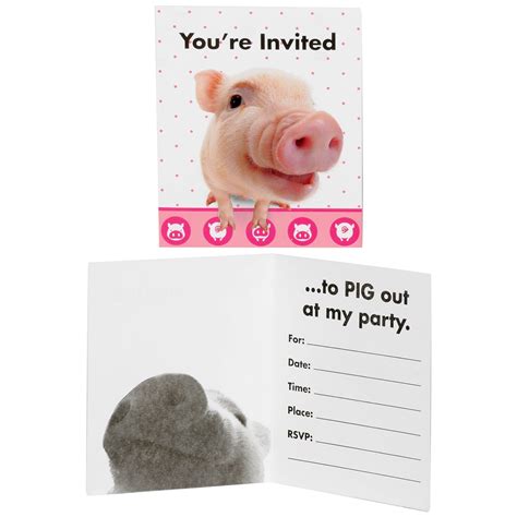 The Pig Invitations Pig Invitation Pig Party Personalized Invitations