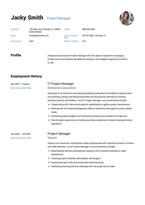 Each project manager resume needs to be tailored to the vacancy which means using the experience and skill set of each candidate to fit the right industry and style of a project manager candidate will always have contact with clients and/or company management due to the nature of their position. Project Manager Resume & Full Guide | 12 Examples [ Word ...