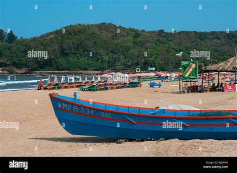 Fishing Boat On Baga Beach Goa India Stock Photo Alamy