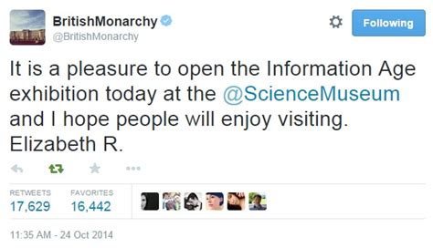 Her Majesty The Queen Sends Her First Tweet To Unveil The Information Age Science Museum Blog