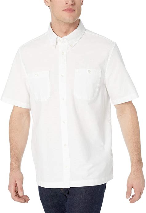 Calvin Klein Mens Short Sleeve Oxford Button Down Shirt Brilliant