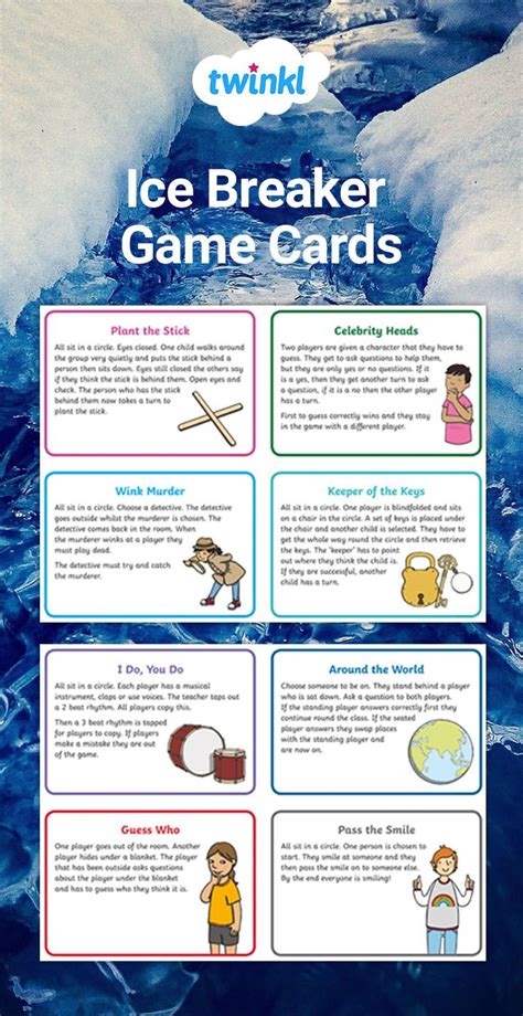 Ice Breaker Game Cards Ice Breakers Card Games Physical Education Games
