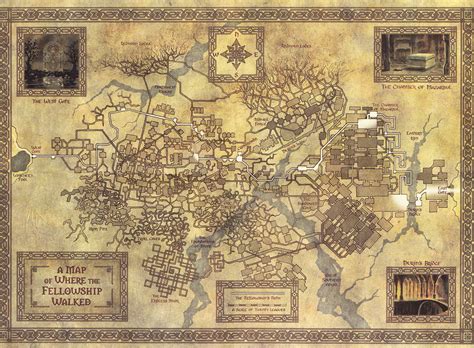 A Map That Shows Which Way The Fellowship Took Through Moria Rlotr