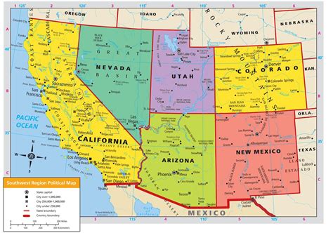 Maybe it's the miles of deserts found there or perhaps you think of one or more of the natural wonders such as the. Southwest States map - Map of southwest US States ...