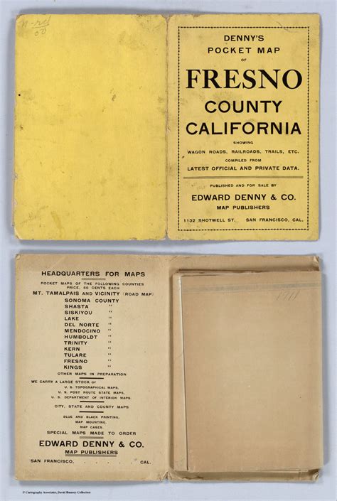 Covers To Dennys Pocket Map Of Fresno County California Compiled