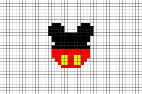 Princesse coloriage pixel pixel art personnage pixel art facile. Mickey Mouse Pixel Art - BRIK