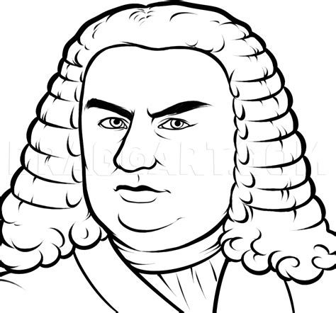 How To Draw Bach Johann Sebastian Bach Step By Step Drawing Guide