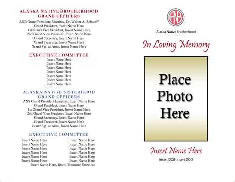 funeral program template microsoft word