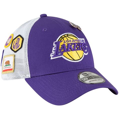 Los Angeles Lakers New Era 2018 Draft 39thirty Fitted Hat Purple