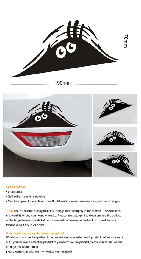 funny peeking monster auto car walls windows sticker graphic vinyl car decals ebay