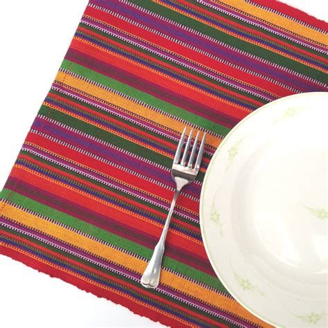 Handwoven Placemats Set 4 Multi Color Fiesta By Thefairline