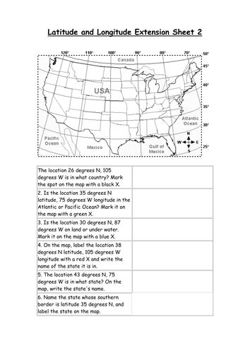 A minute is classified as what. Latitude and Longitude Worksheets | Teaching Resources