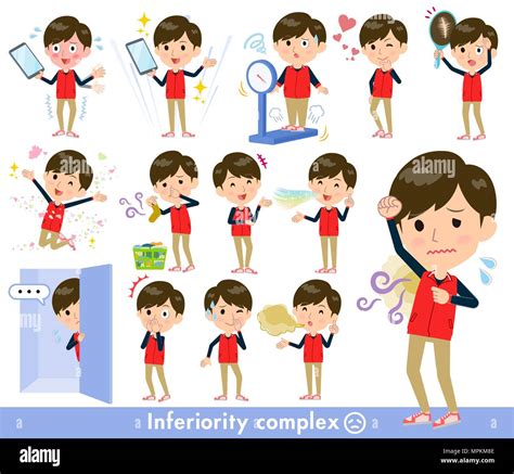 Store Staff Red Uniform Men Complex Stock Vector Image And Art Alamy