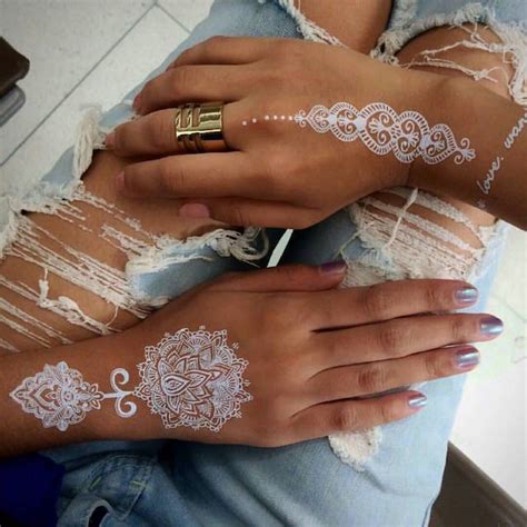 Stunning White Henna Like Tattoos Look Like Lace Draped Over Skin