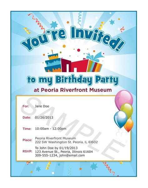 Invitation Format For Party Birthday Invitation Message Invitation