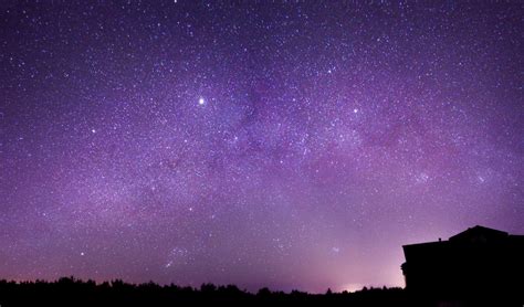 Papel De Parede Noite Galáxia Natureza Céu Roxa Silhueta