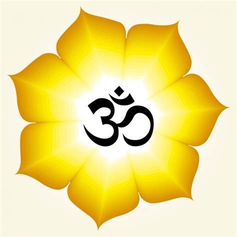 Om Symbol Auf Einer Gelben Blume Download Der Kostenlosen Vektor