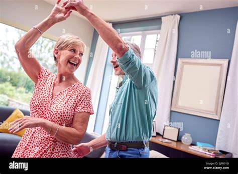 Living Room Dancing Older Couple Living Rooms Older Couples Stock