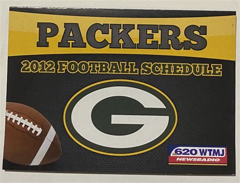 2012 Green Bay Packers Schedule 🏈 Nfl Football Sked Wtmj Ebay