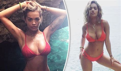 Rita Ora Squeezes Ample Assets Into Red Hot Bikini And Flaunts Curves
