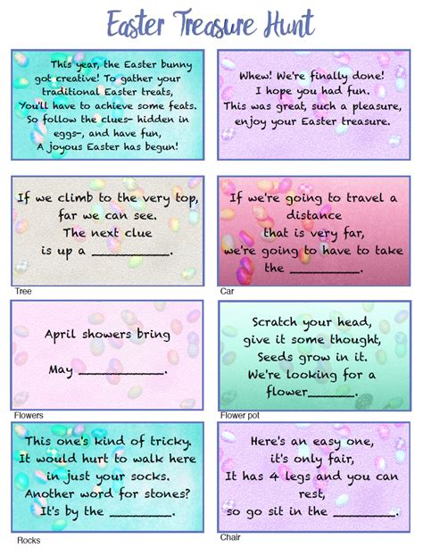 Free Printable Easter Egg Hunt Riddles - Free Printable