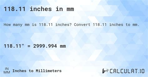 118.11 inches in mm | Convert