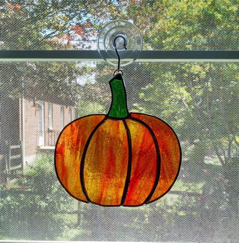 Stained Glass Pumpkin Suncatcher Autumn Suncatcher Fall Decor